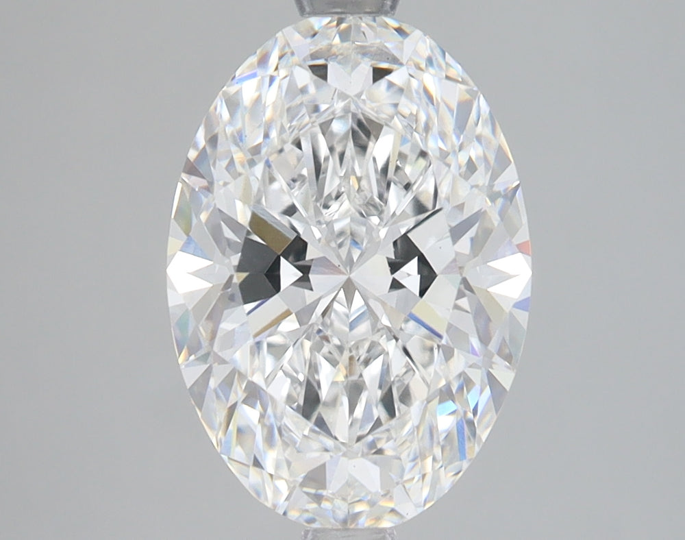 3.04 Carat Oval Lab Diamond with  Cut Diamond in 14KT  view 1
