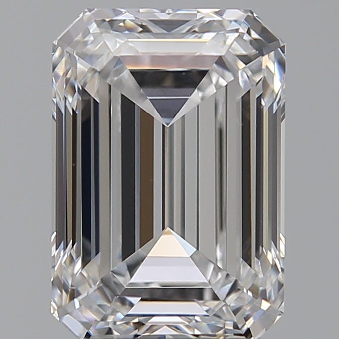 3.0 Carat Emerald Lab Diamond with  Cut Diamond in 14KT  view 1
