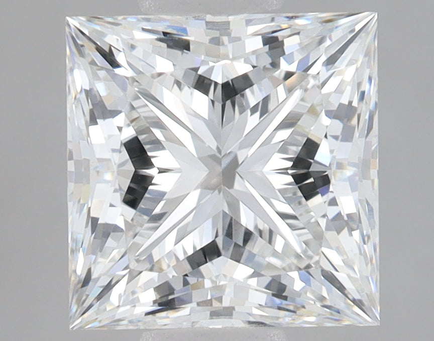 3.01 Carat Princess Lab Diamond with  Cut Diamond in 14KT  view 1
