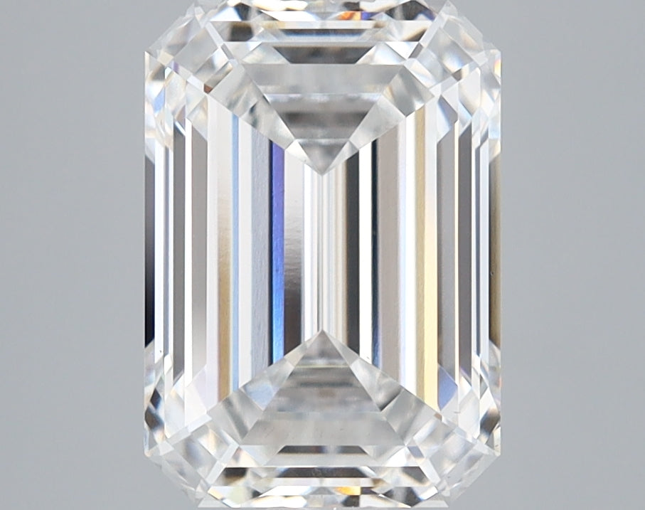3.11 Carat Emerald Lab Diamond with  Cut Diamond in 14KT  view 1

