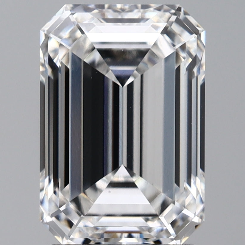 2.72 Carat Emerald Lab Diamond with  Cut Diamond in 14KT  view 1
