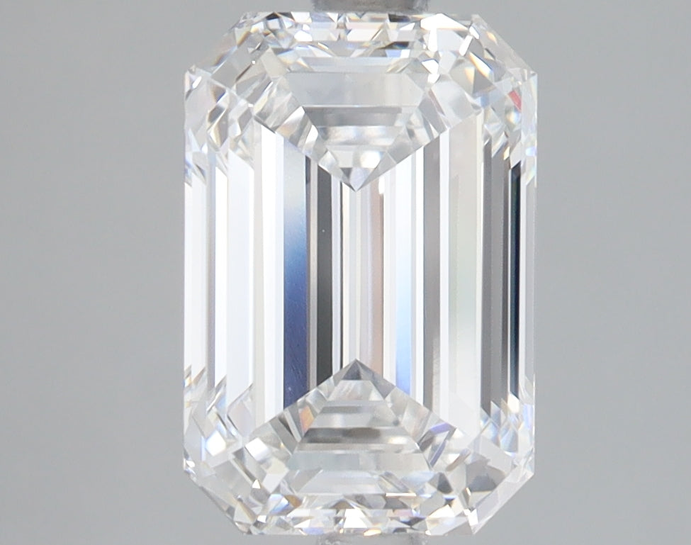 3.05 Carat Emerald Lab Diamond with  Cut Diamond in 14KT  view 1
