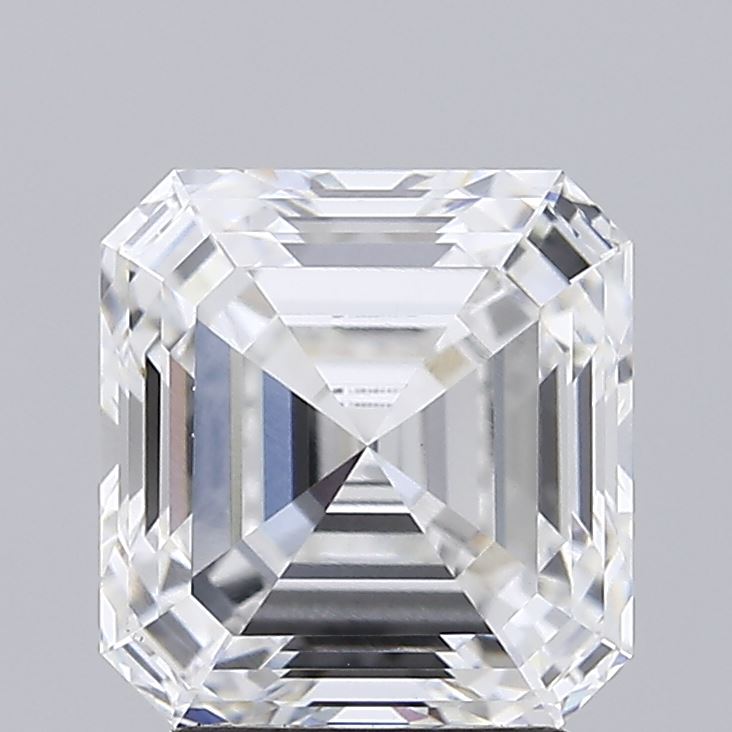 3.04 Carat Asscher Lab Diamond with  Cut Diamond in 14KT  view 1
