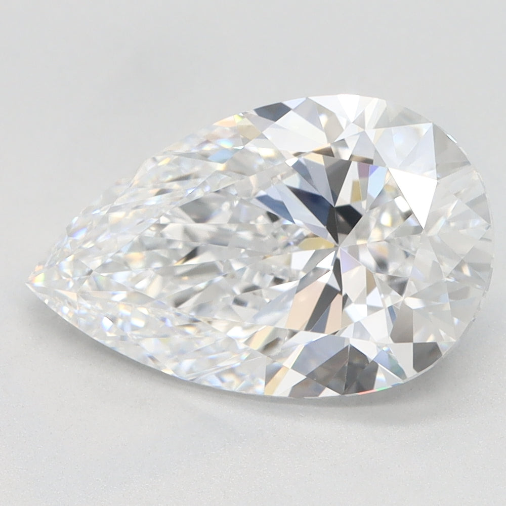 2.67 Carat Pear Lab Diamond with  Cut Diamond in 14KT  view 1
