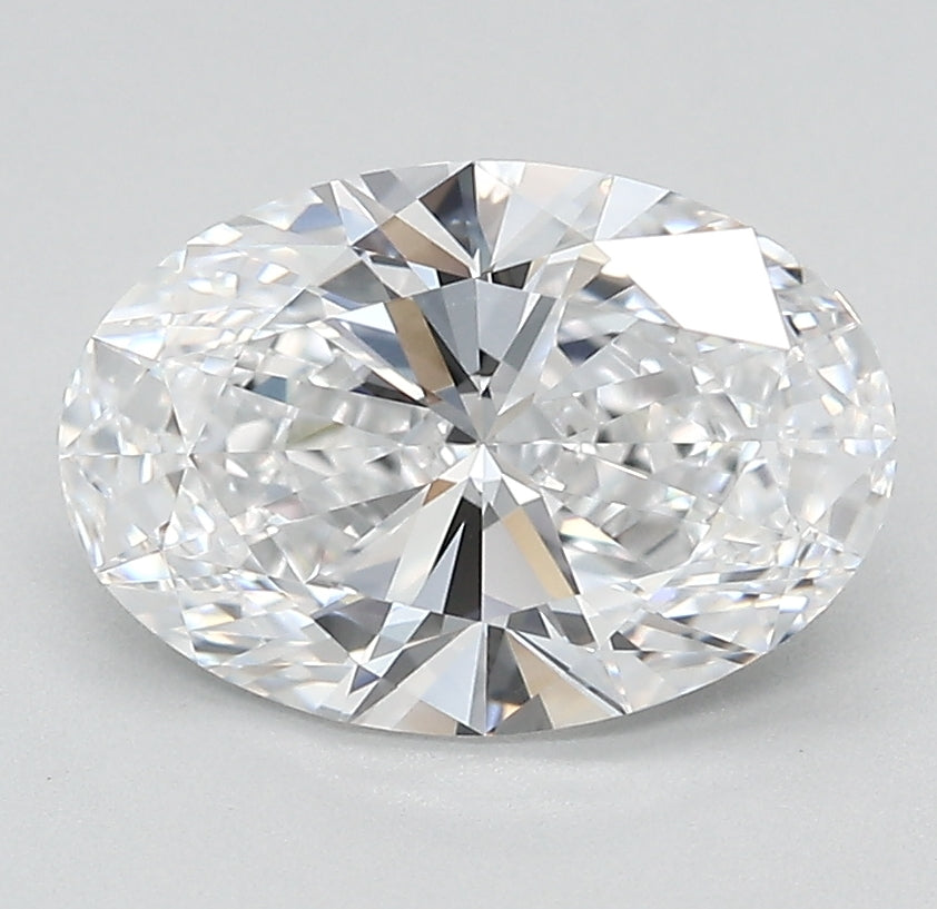 2.54 Carat Oval Lab Diamond with  Cut Diamond in 14KT  view 1
