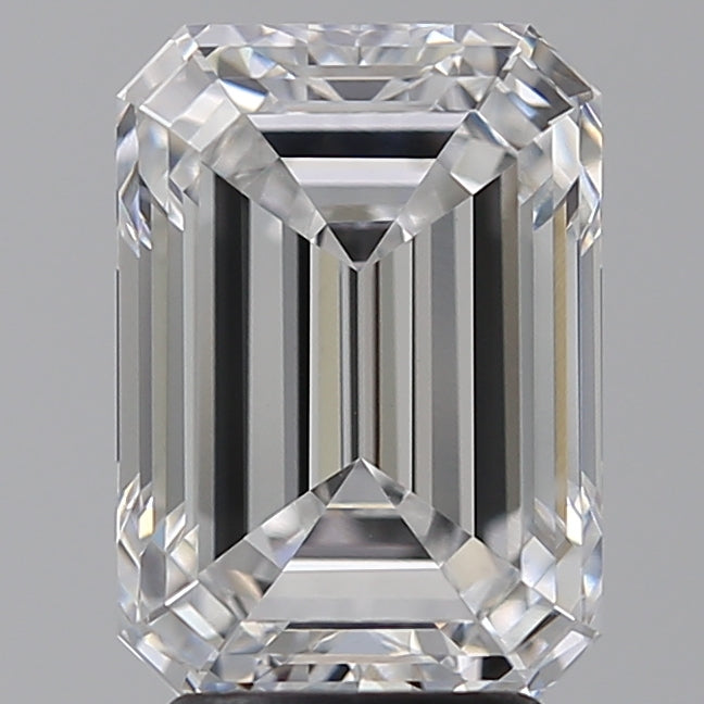 4.05 Carat Emerald Lab Diamond with  Cut Diamond in 14KT  view 1
