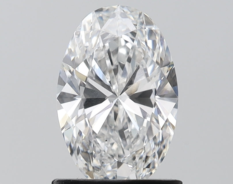 1.37 Carat Oval Lab Diamond with  Cut Diamond in 14KT  view 1
