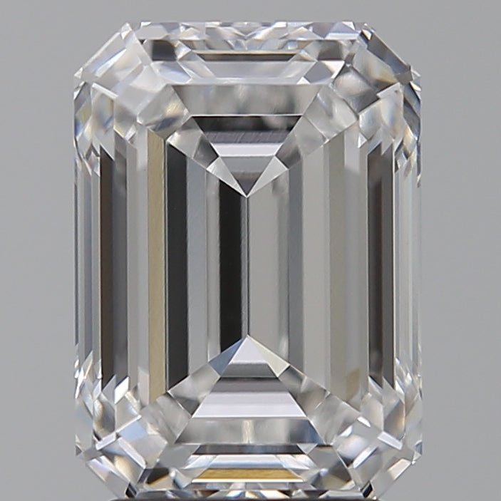 3.07 Carat Emerald Lab Diamond with  Cut Diamond in 14KT  view 1
