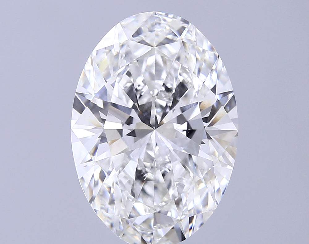 7.07 Carat Oval Lab Diamond with  Cut Diamond in 14KT  view 1
