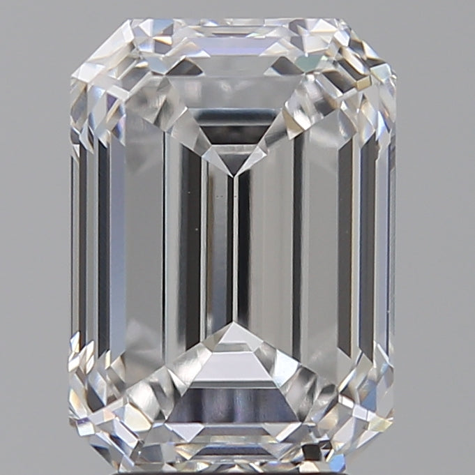 4.05 Carat Emerald Lab Diamond with  Cut Diamond in 14KT  view 1
