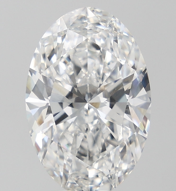 5.52 Carat Oval Lab Diamond with  Cut Diamond in 14KT  view 1
