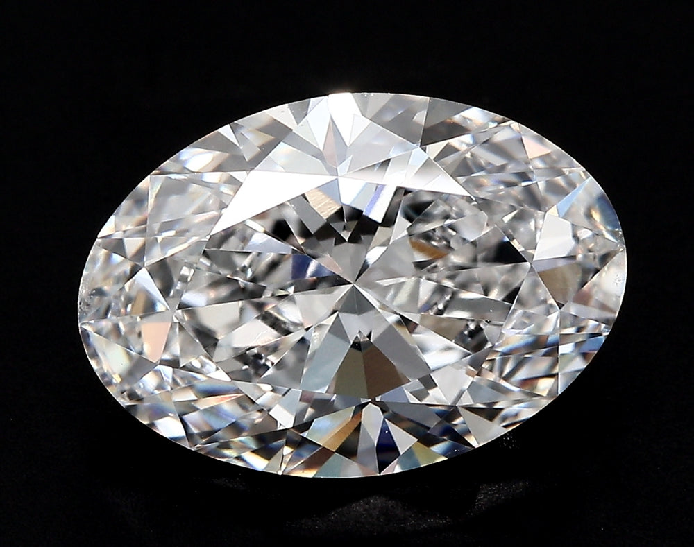 4.22 Carat Oval Lab Diamond with  Cut Diamond in 14KT  view 1
