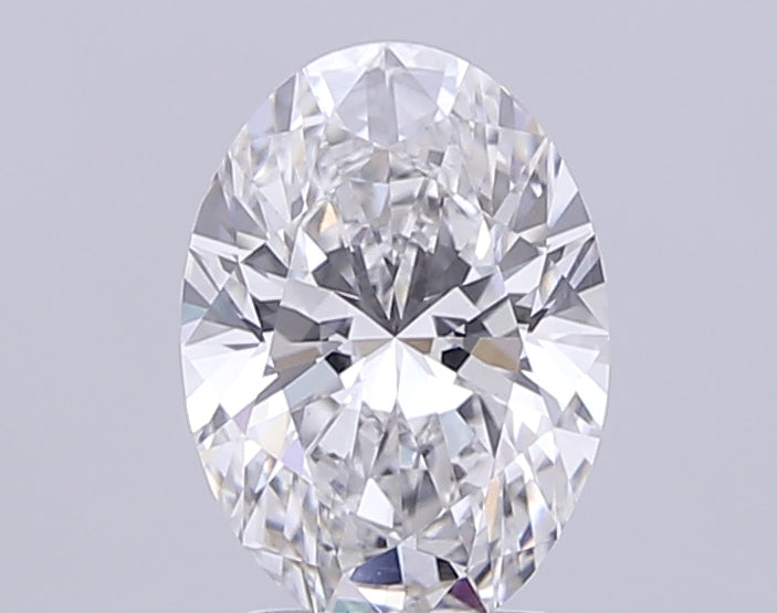 3.05 Carat Oval Lab Diamond with  Cut Diamond in 14KT  view 1
