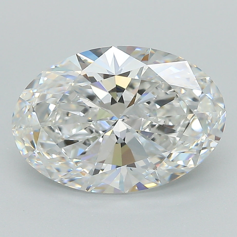 3.5 Carat Oval Lab Diamond with  Cut Diamond in 14KT  view 1
