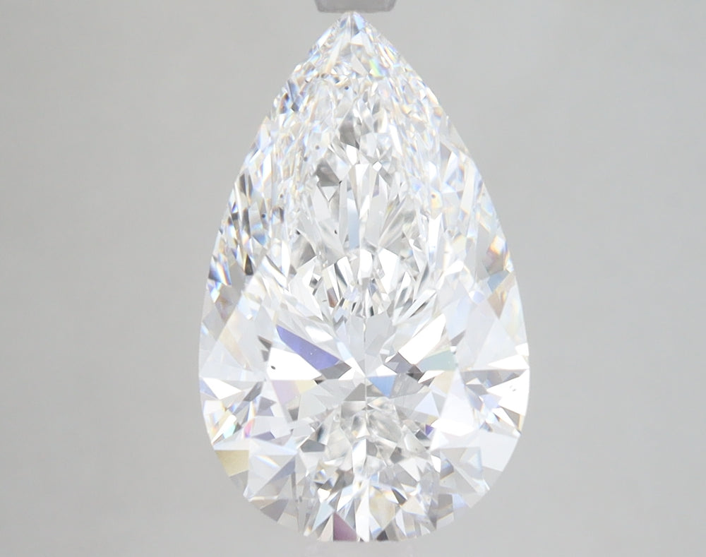 3.57 Carat Pear Lab Diamond with  Cut Diamond in 14KT  view 1
