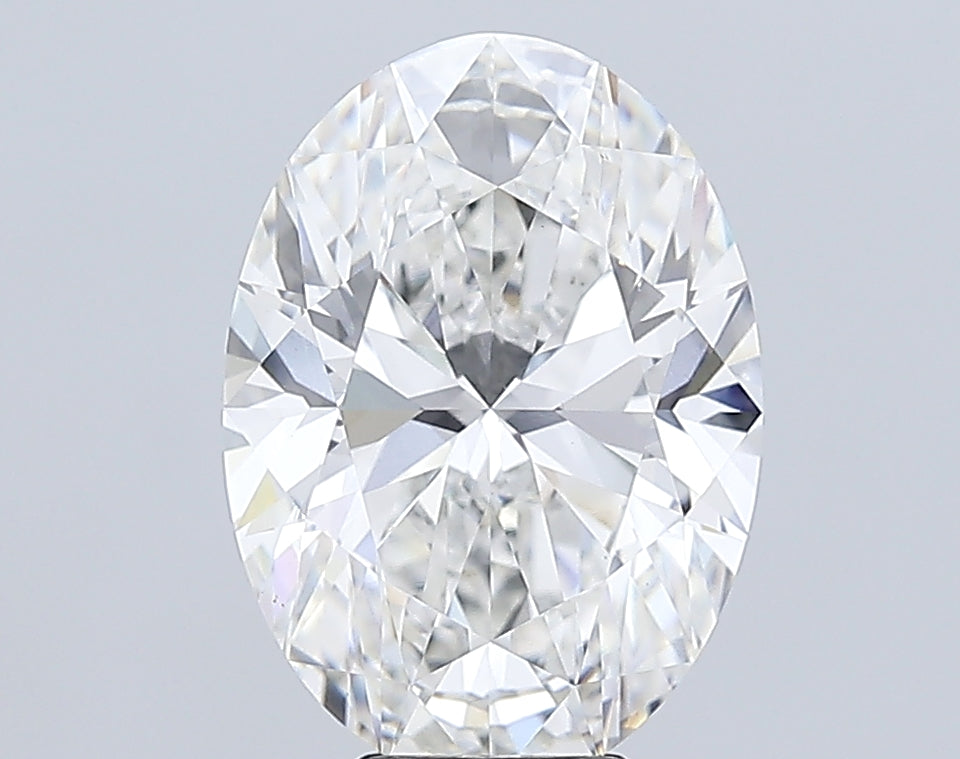7.06 Carat Oval Lab Diamond with  Cut Diamond in 14KT  view 1

