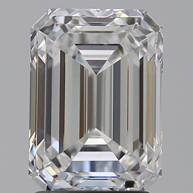 2.5 Carat Emerald Lab Diamond with  Cut Diamond in 14KT  view 1
