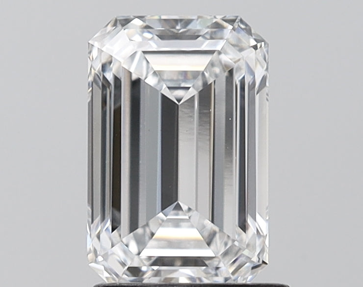 1.52 Carat Emerald Lab Diamond with  Cut Diamond in 14KT  view 1
