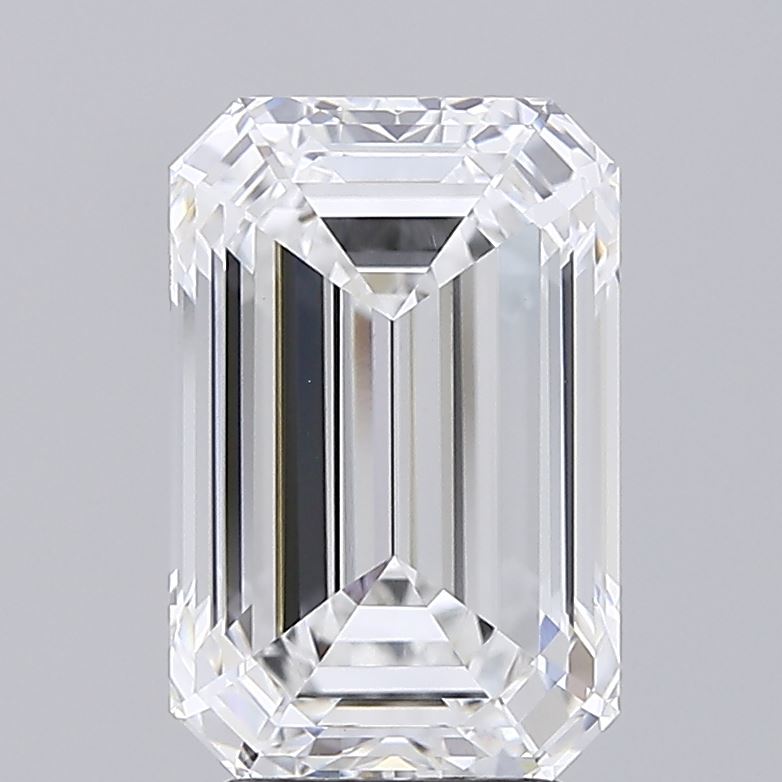 3.06 Carat Emerald Lab Diamond with  Cut Diamond in 14KT  view 1
