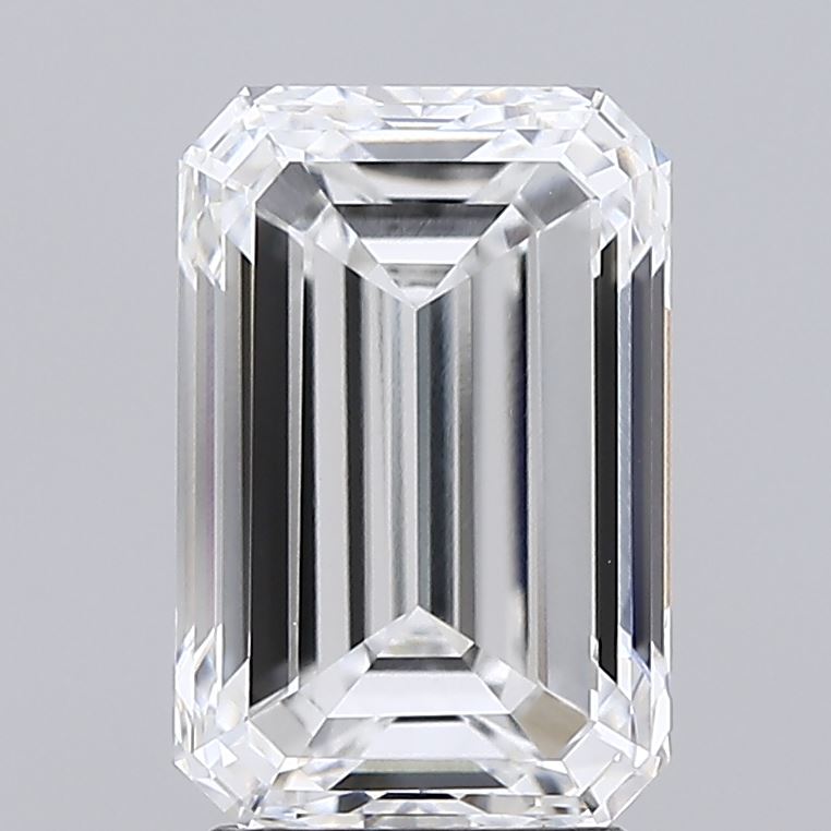 3.01 Carat Emerald Lab Diamond with  Cut Diamond in 14KT  view 1
