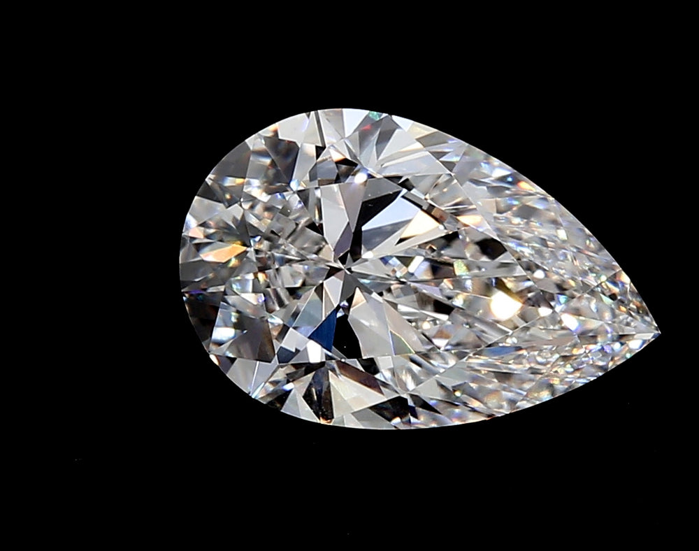 3.02 Carat Pear Lab Diamond with  Cut Diamond in 14KT  view 1
