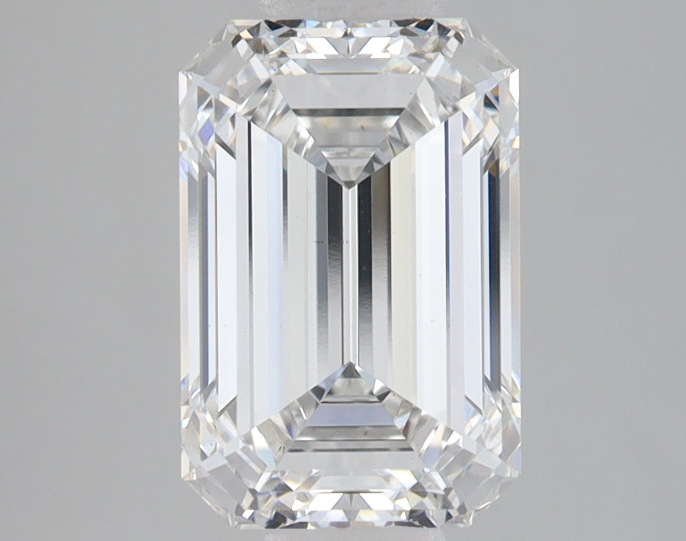 3.06 Carat Emerald Lab Diamond with  Cut Diamond in 14KT  view 1
