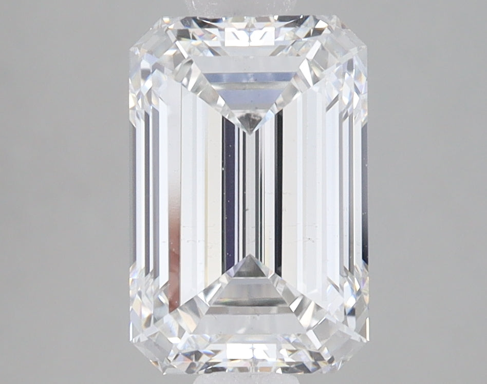 2.67 Carat Emerald Lab Diamond with  Cut Diamond in 14KT  view 1
