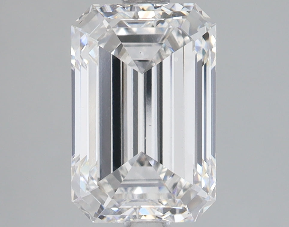 3.03 Carat Emerald Lab Diamond with  Cut Diamond in 14KT  view 1
