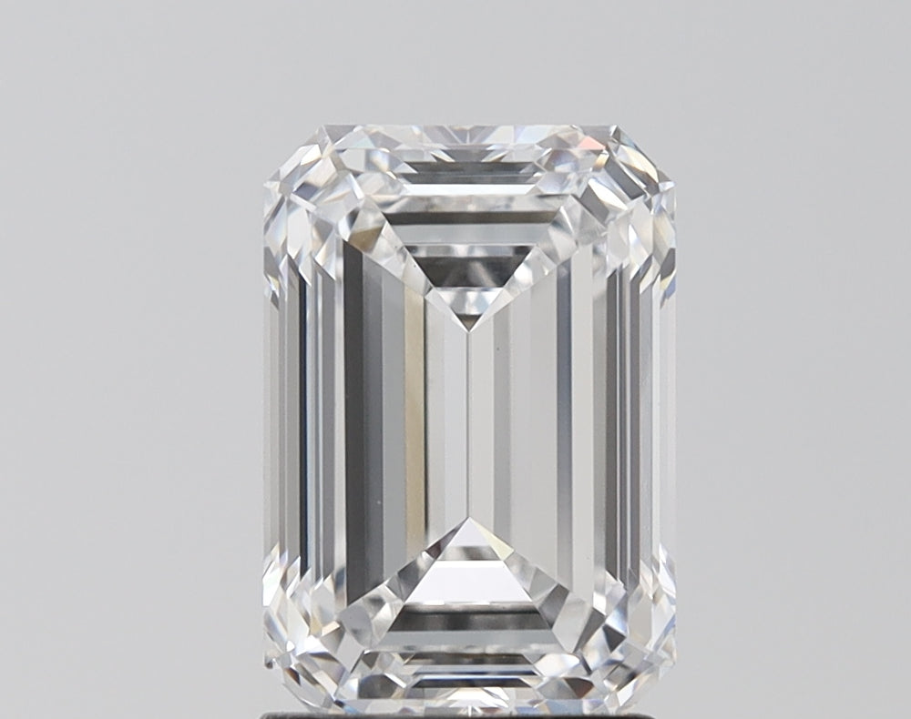 3.09 Carat Emerald Lab Diamond with  Cut Diamond in 14KT  view 1
