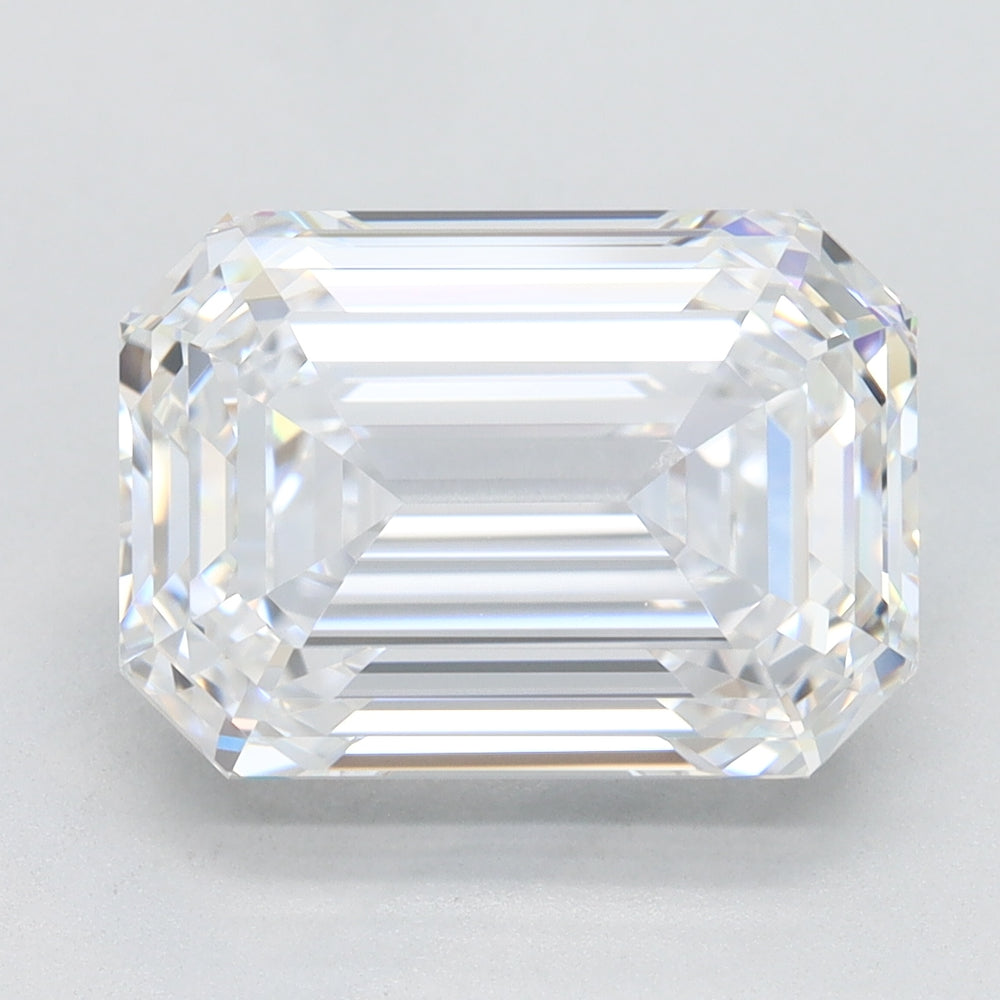 4.69 Carat Emerald Lab Diamond with  Cut Diamond in 14KT  view 1
