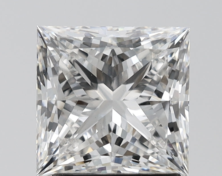 2.82 Carat Princess Lab Diamond with  Cut Diamond in 14KT  view 1
