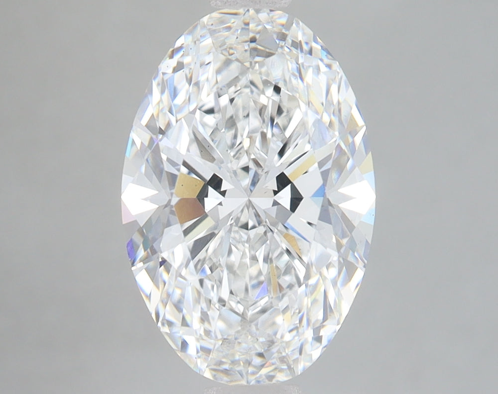 3.39 Carat Oval Lab Diamond with  Cut Diamond in 14KT  view 1

