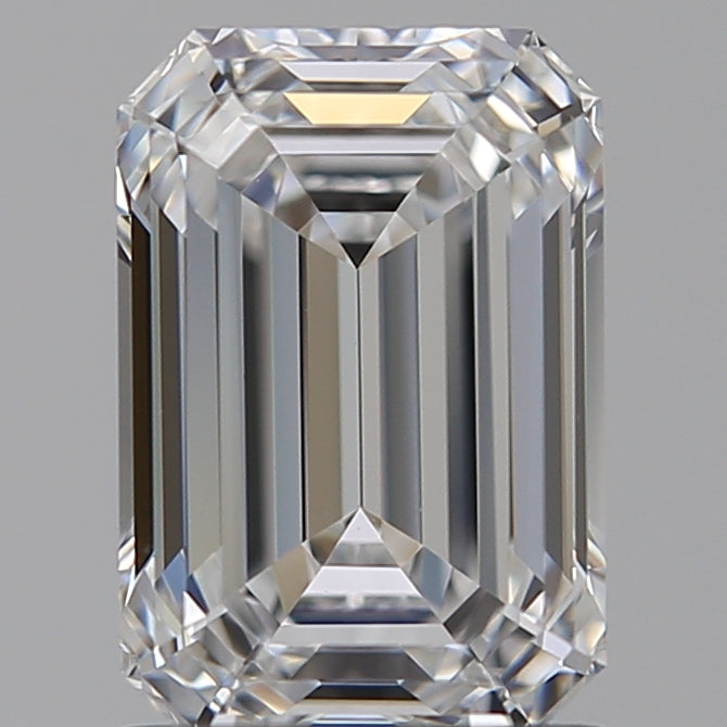 1.51 Carat Emerald Lab Diamond with  Cut Diamond in 14KT  view 1
