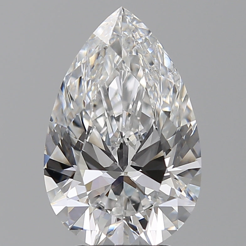 4.01 Carat Pear Lab Diamond with  Cut Diamond in 14KT  view 1
