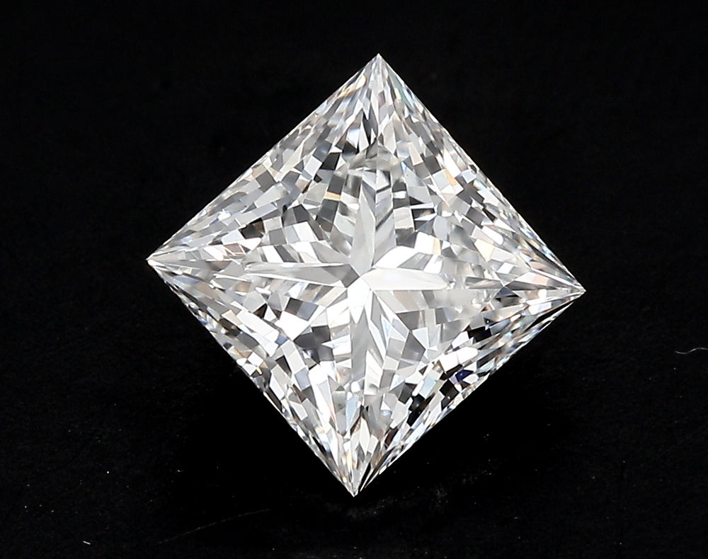 1.5 Carat Princess Lab Diamond with  Cut Diamond in 14KT  view 1
