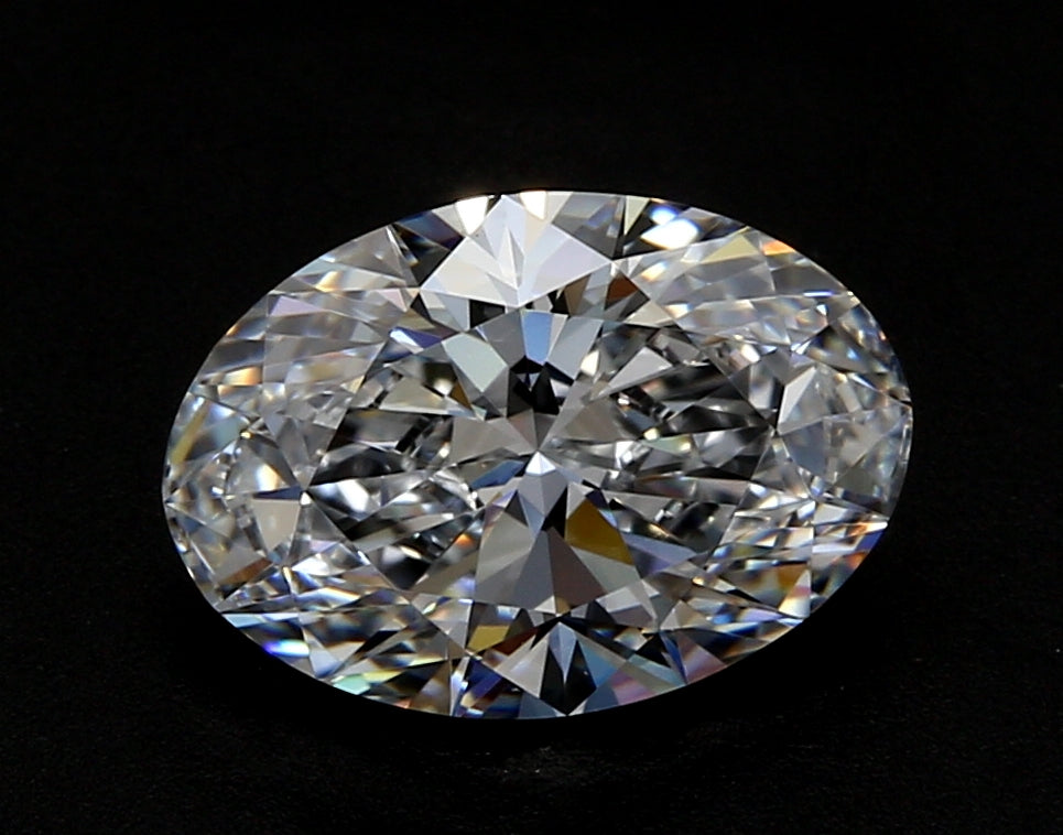 3.33 Carat Oval Lab Diamond with  Cut Diamond in 14KT  view 1
