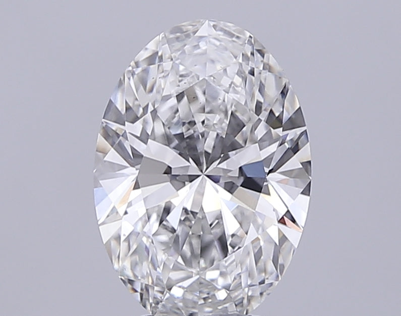 4.09 Carat Oval Lab Diamond with  Cut Diamond in 14KT  view 1
