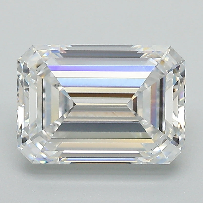 2.6 Carat Emerald Lab Diamond with  Cut Diamond in 14KT  view 1
