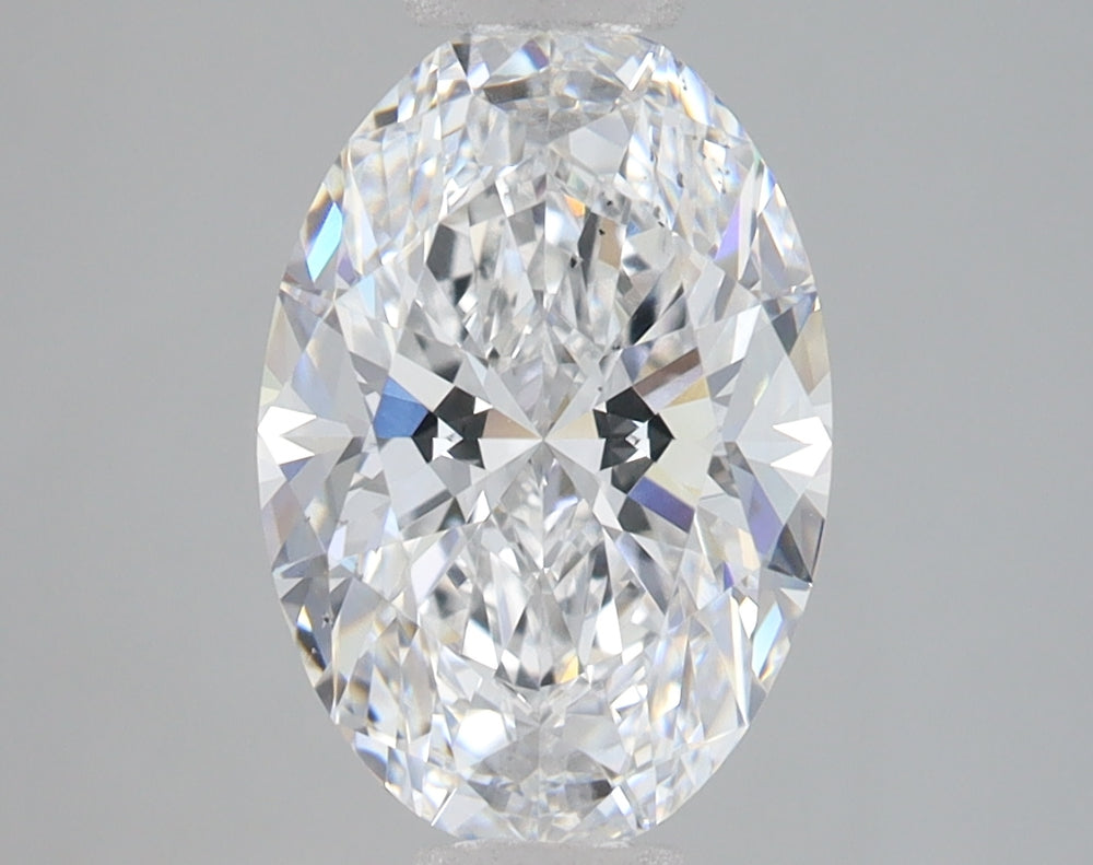 2.58 Carat Oval Lab Diamond with  Cut Diamond in 14KT  view 1
