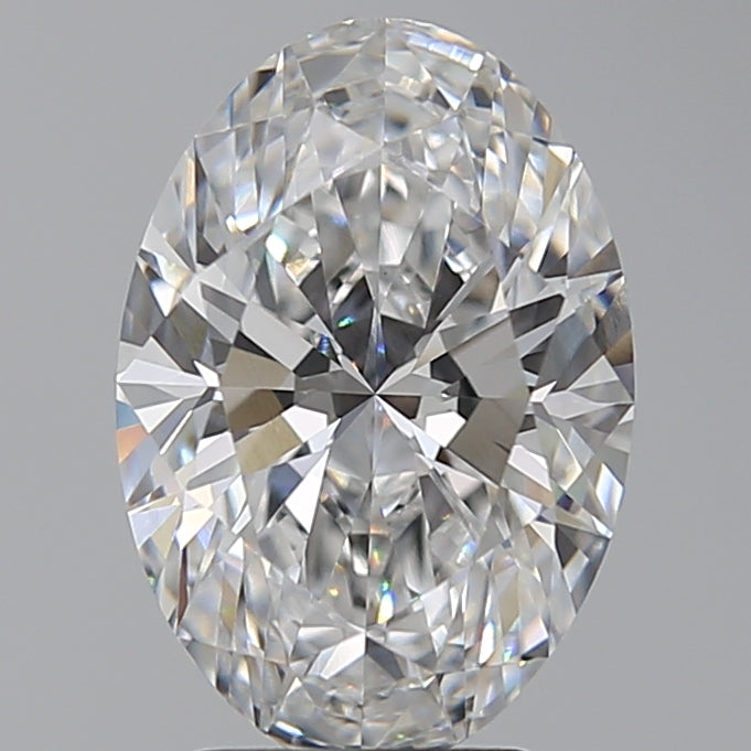 3.26 Carat Oval Lab Diamond with  Cut Diamond in 14KT  view 1
