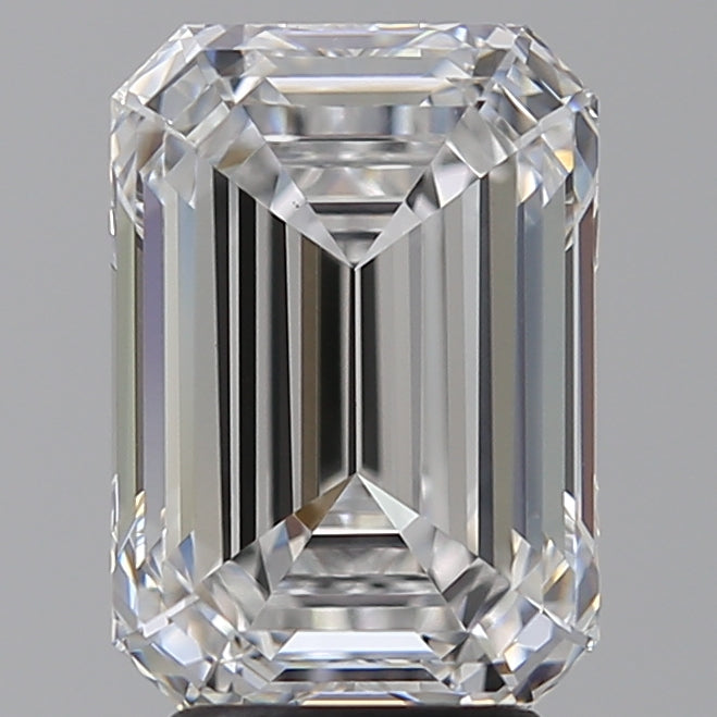 4.1 Carat Emerald Lab Diamond with  Cut Diamond in 14KT  view 1
