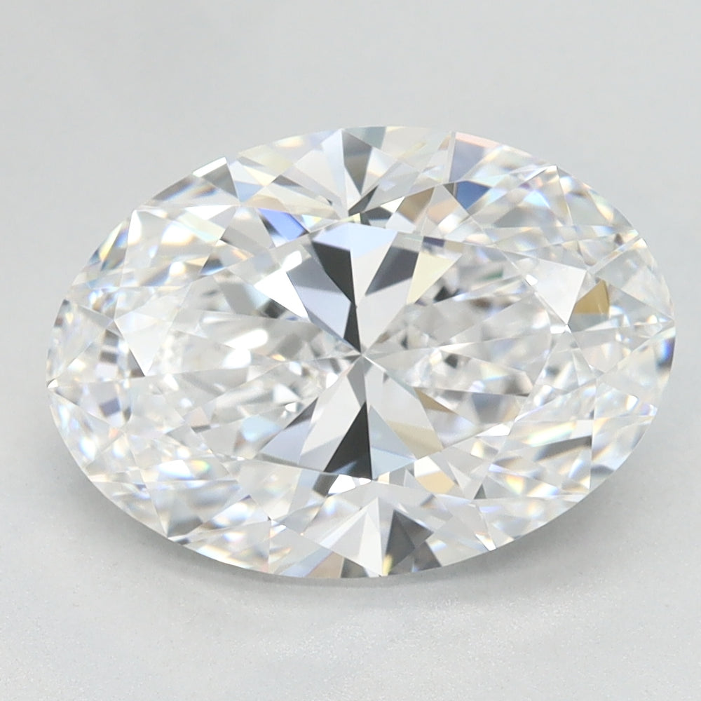 3.0 Carat Oval Lab Diamond with  Cut Diamond in 14KT  view 1
