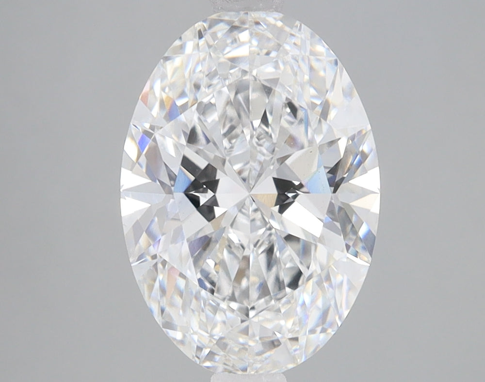 3.0 Carat Oval Lab Diamond with  Cut Diamond in 14KT  view 1
