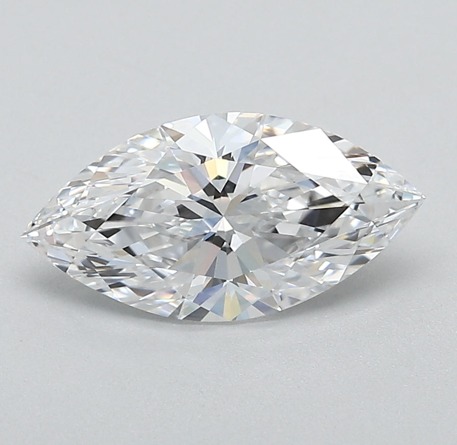 1.0 Carat Marquise Lab Diamond with  Cut Diamond in 14KT  view 1

