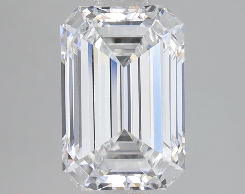 2.58 Carat Emerald Lab Diamond with  Cut Diamond in 14KT  view 1
