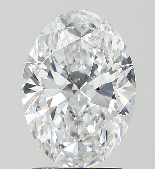 2.01 Carat Oval Lab Diamond with  Cut Diamond in 14KT  view 1
