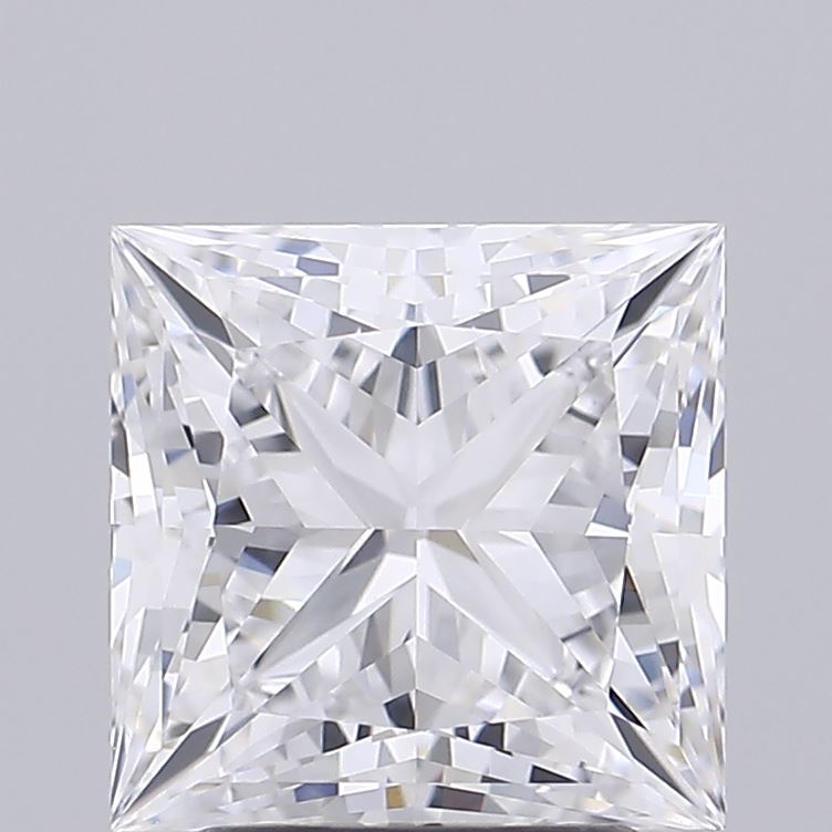6.09 Carat Princess Lab Diamond with  Cut Diamond in 14KT  view 1
