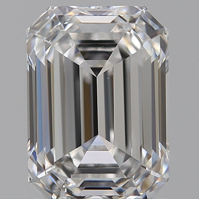 1.59 Carat Emerald Lab Diamond with  Cut Diamond in 14KT  view 1
