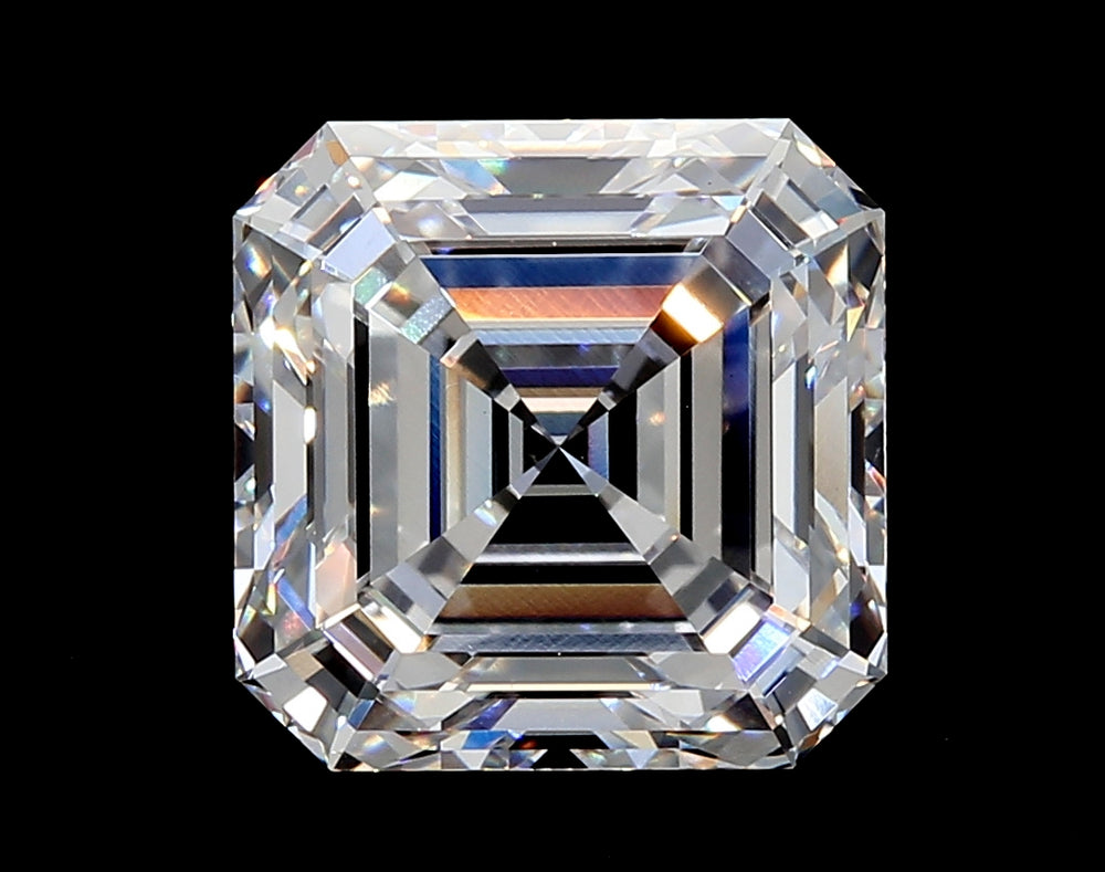 2.9 Carat Asscher Lab Diamond with  Cut Diamond in 14KT  view 1
