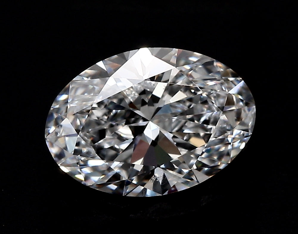 1.4 Carat Oval Lab Diamond with  Cut Diamond in 14KT  view 1
